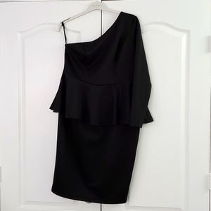 ASOS Curve Black One Shoulder Dress